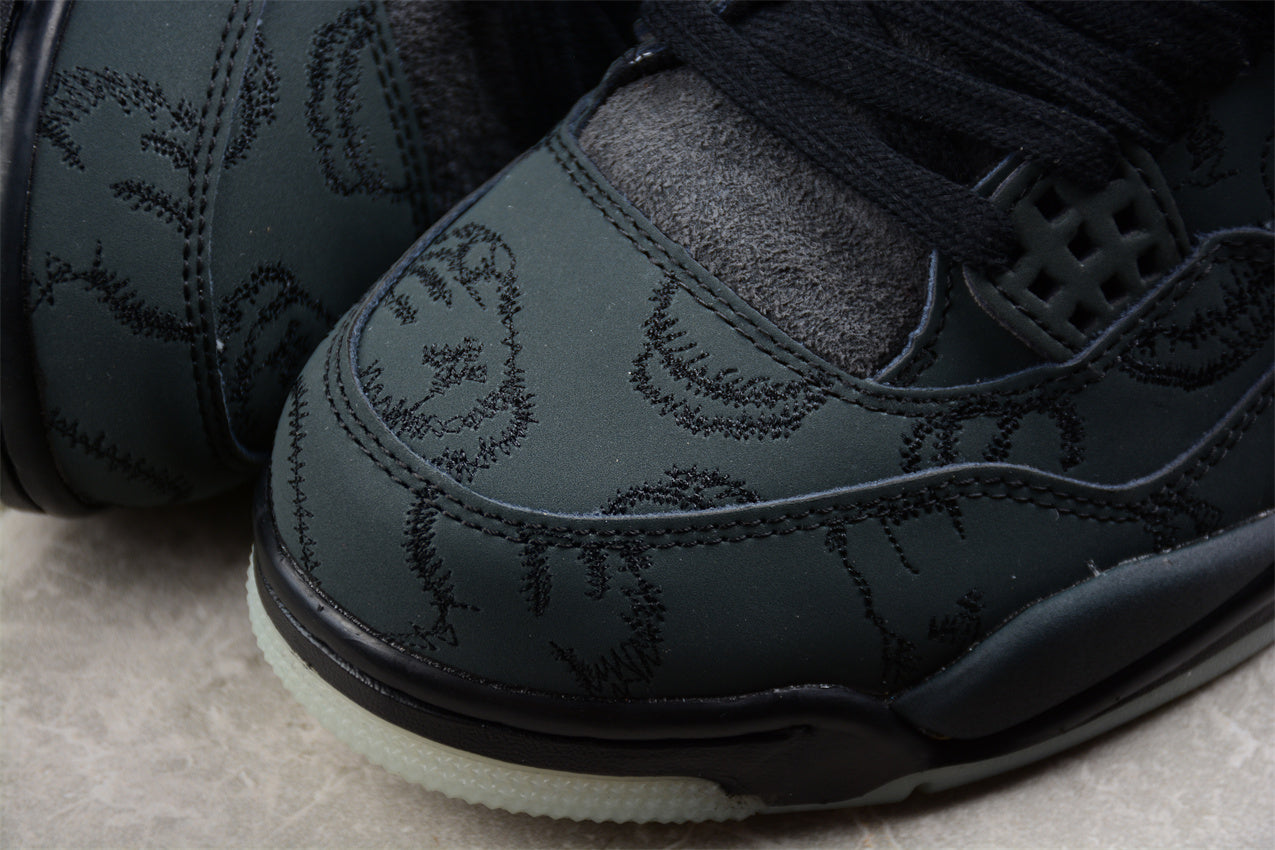 Kaws x Air Jordan 4 Black Shoes braveps