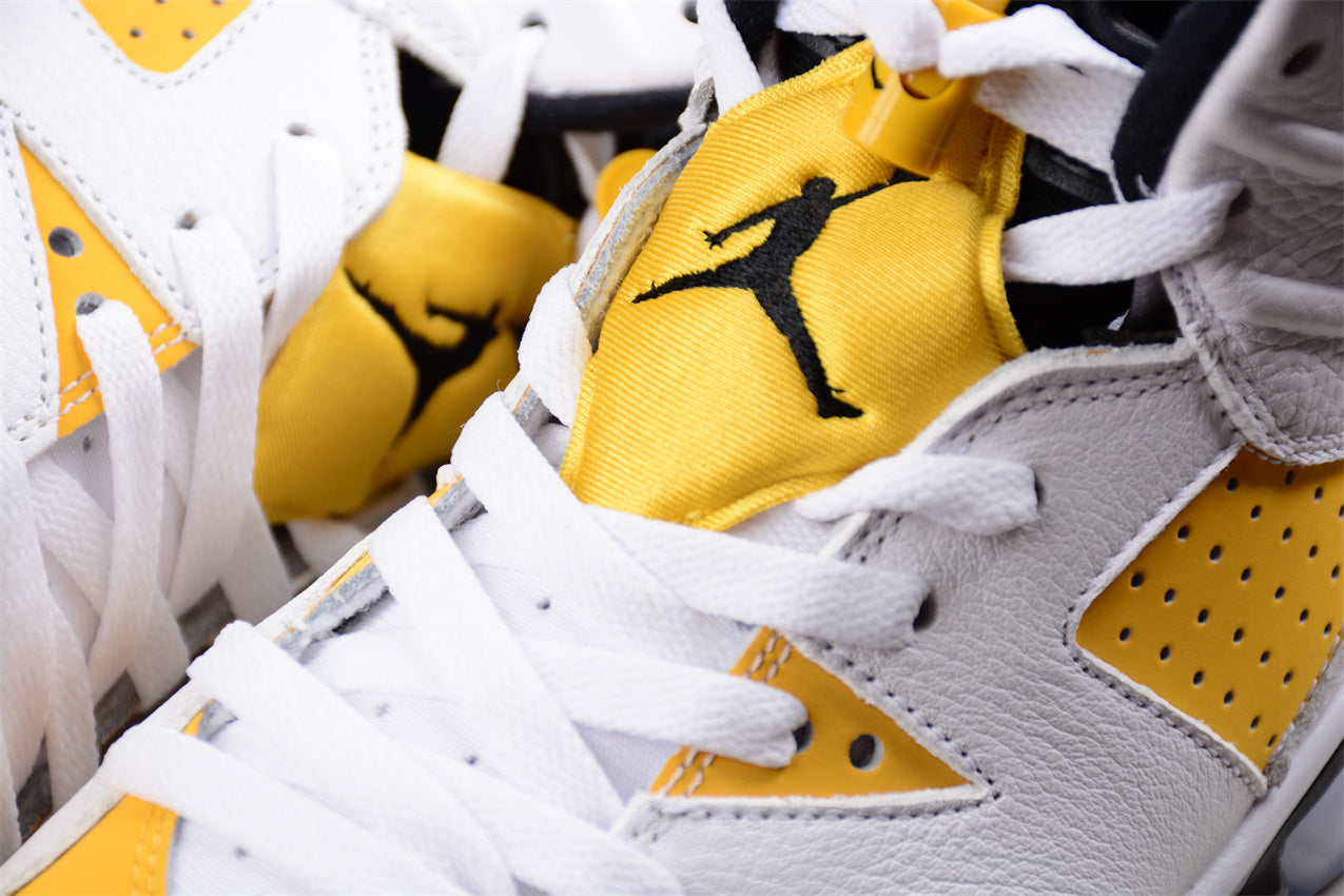 Air Jordan 6 "Yellow Ochre" White and Black Shoes braveps