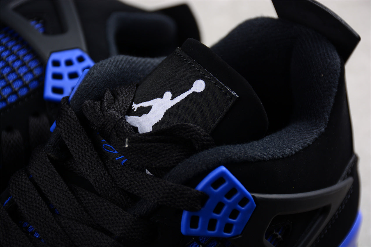 Air Jordan 4 Retro "Heilan" Black and Blue Shoes braveps