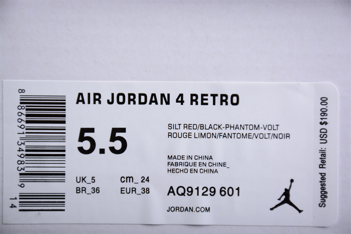 Foreign trade version of Air Jordan 4 "Silt Red" Shoes braveps