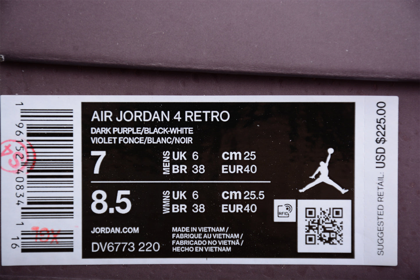 A Ma Maniére x Air Jordan 4 "Violet Ore" Shoes braveps