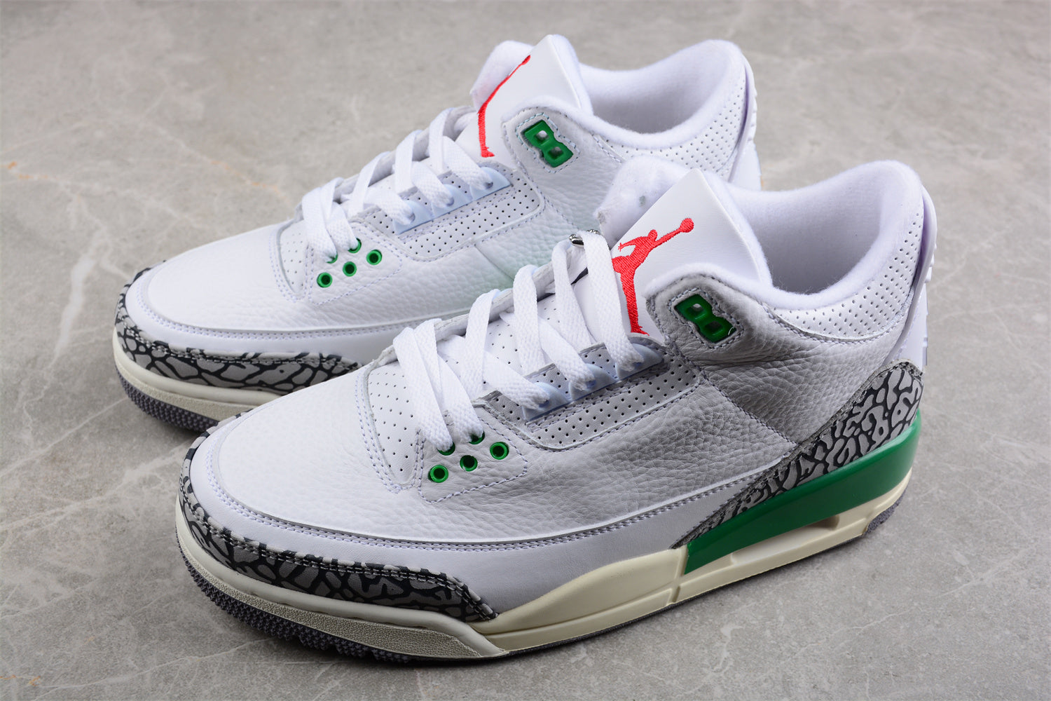 Air Jordan 3 Retro "Lucky Green" White Green Shoes braveps