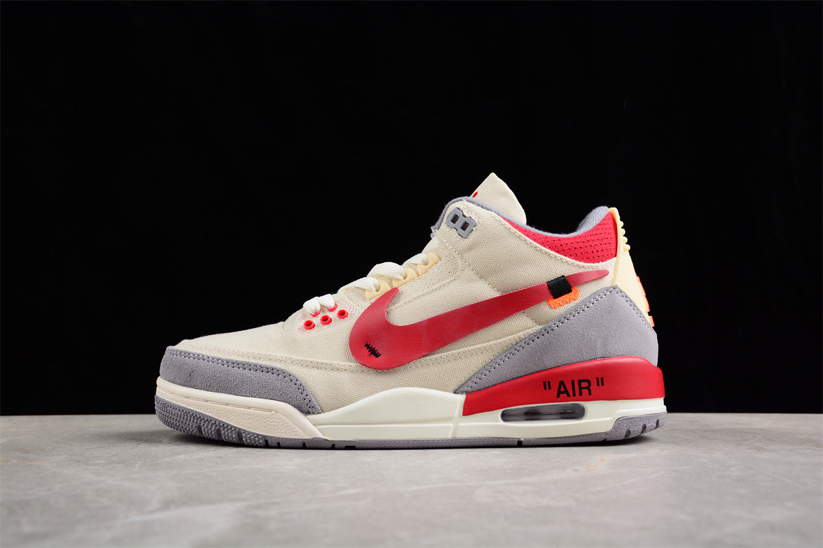 Air Jordan 3 Retro "Fear" Beige Red Shoes braveps