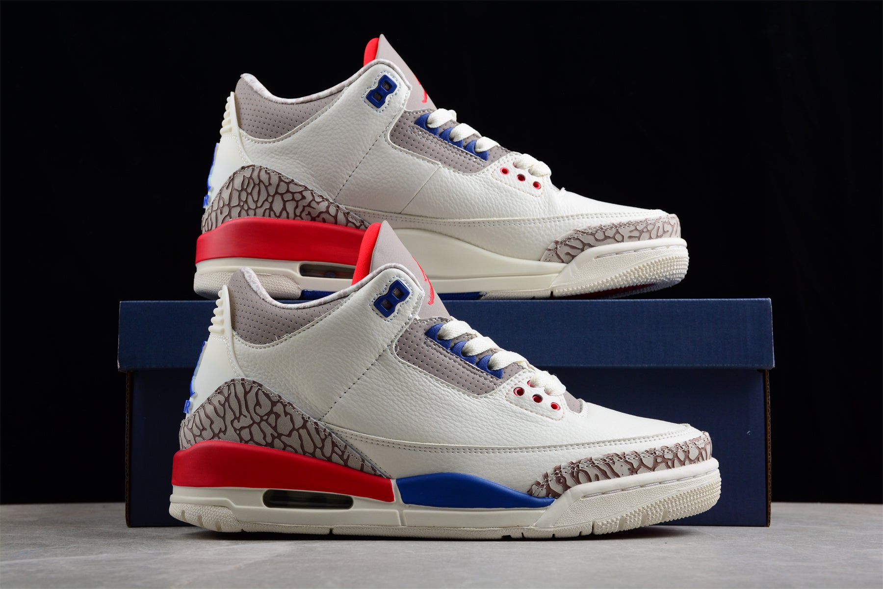 Air Jordan 3 Retro AJ3 Joe 3 White Red and Blue Shoes braveps