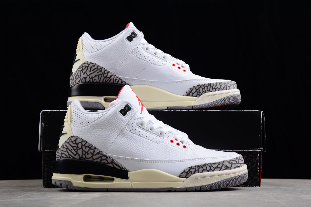 Foreign trade version of Air Jordan 3 "White Cement Reimagined" Shoes braveps