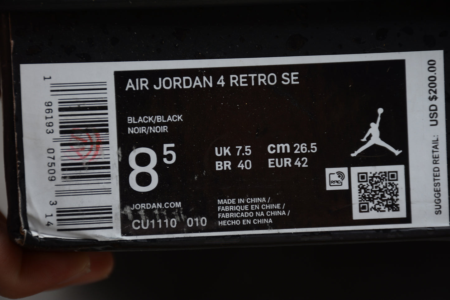 R38 Air Jordan 4 all Black Shoes braveps