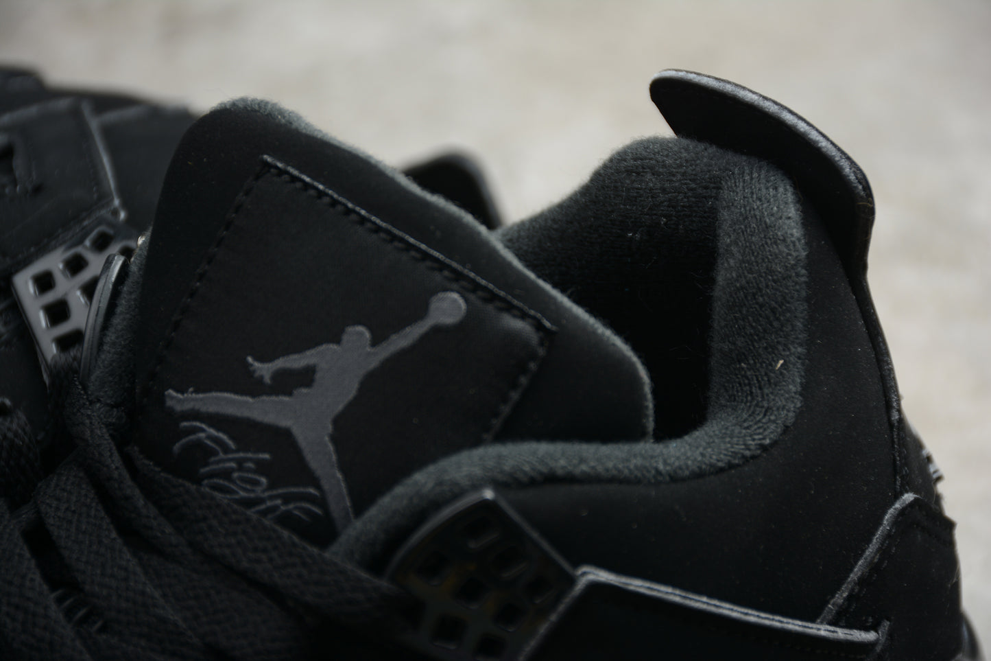 R38 Air Jordan 4 all Black Shoes braveps