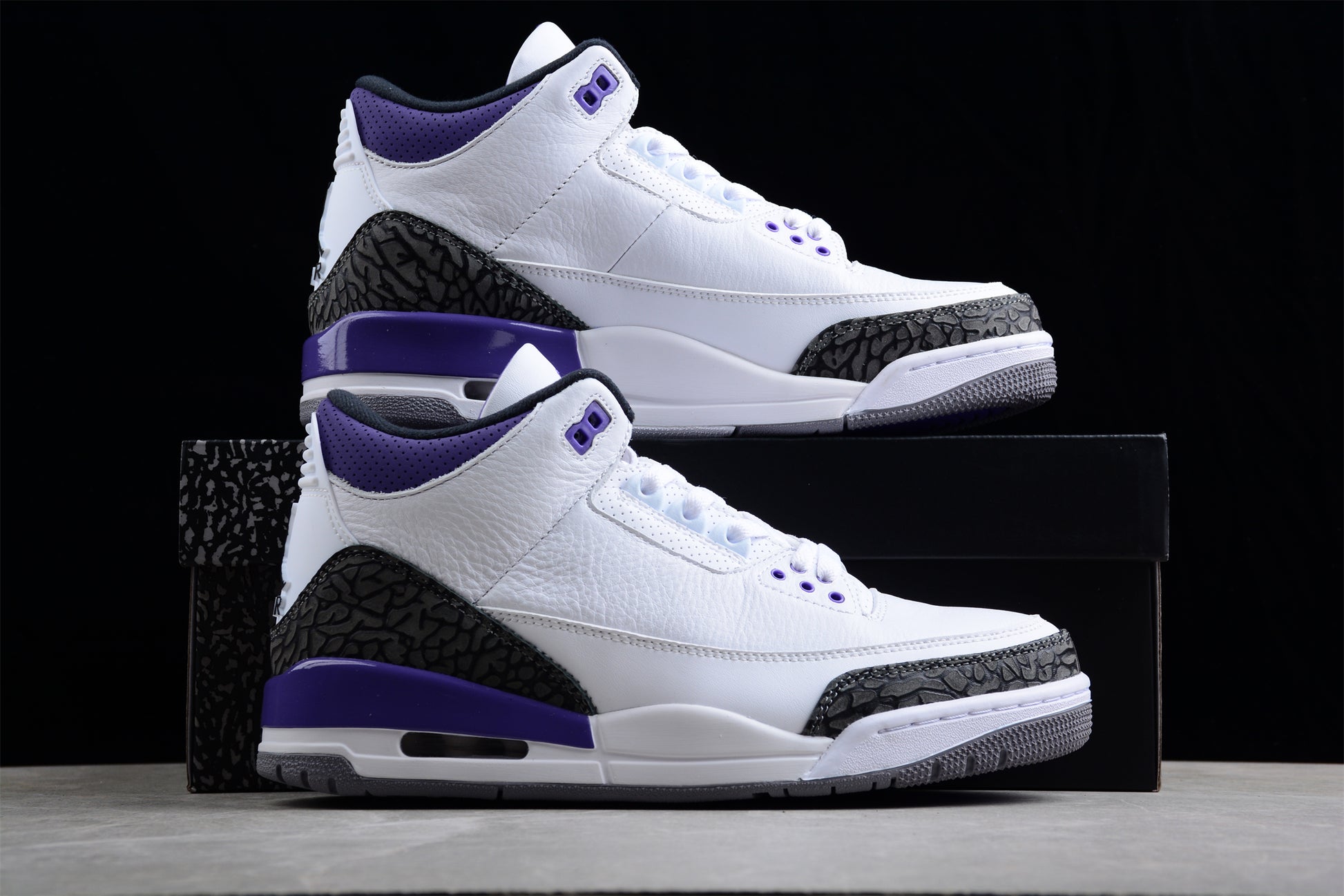 Air Jordan 3 Pine White and Purple Shoes braveps