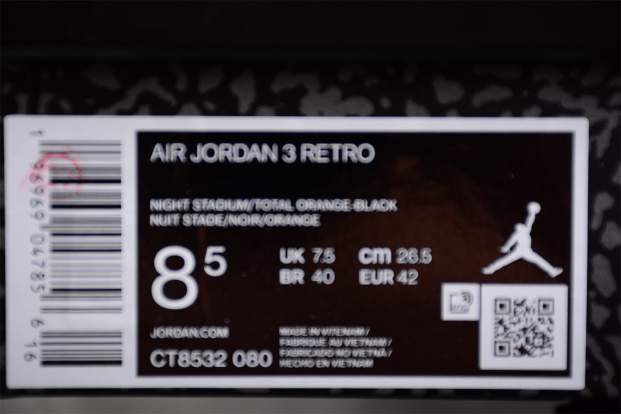 Air Jordan 3 Retro "Fear" Dark Gray Shoes braveps