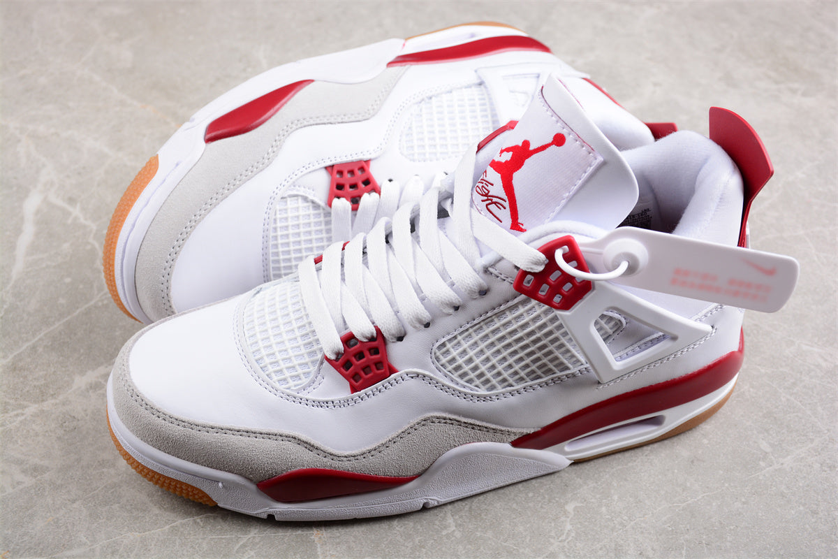 Air Jordan 4 "Sapphire" White and Red Shoes braveps