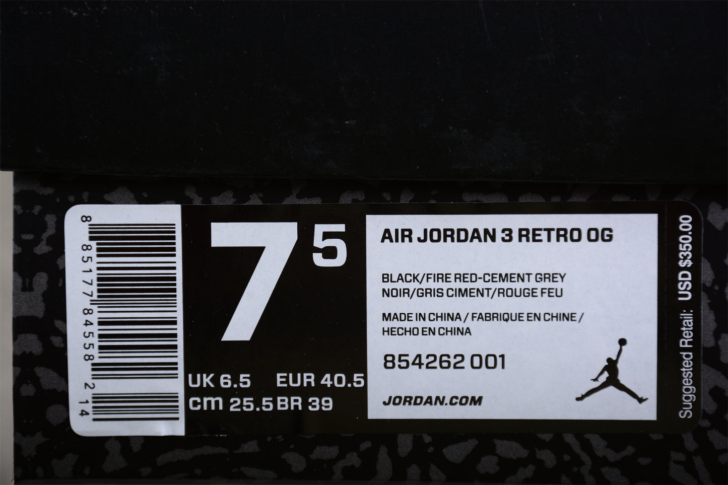 Air Jordan 3 Retro Black Cement  Shoes braveps