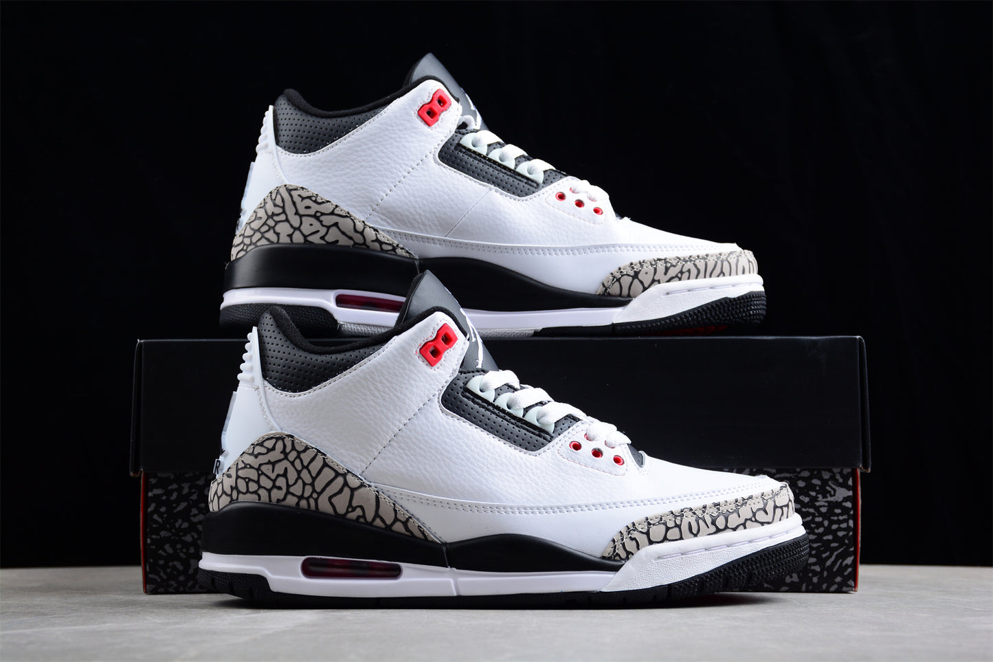 Air Jordan 3 Retro "Infrared 23"  Black and Gray Shoes braveps