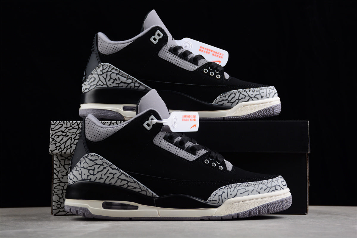 Air Jordan 3 WMNS "Off Noir" Black Shoes braveps