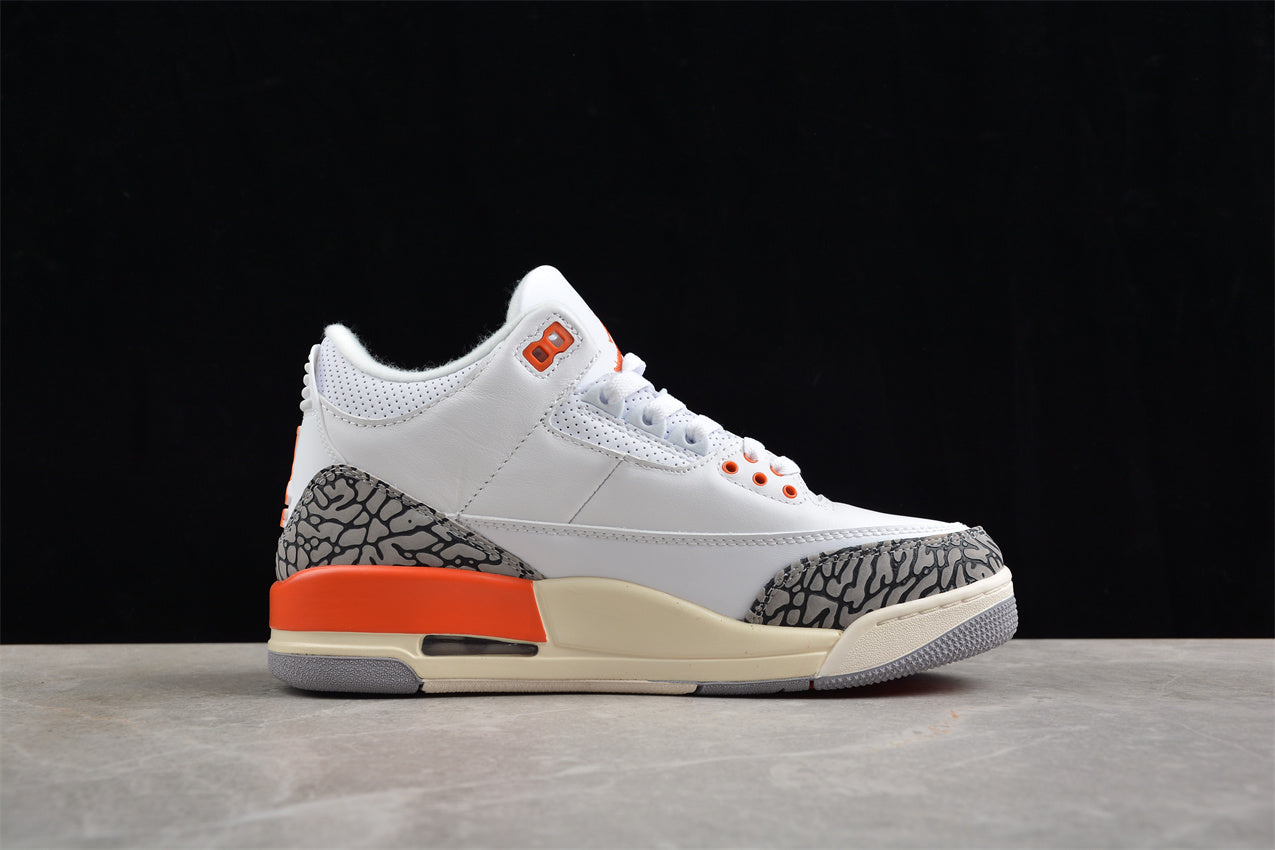 Air Jordan 3 Retro White Orange Shoes braveps