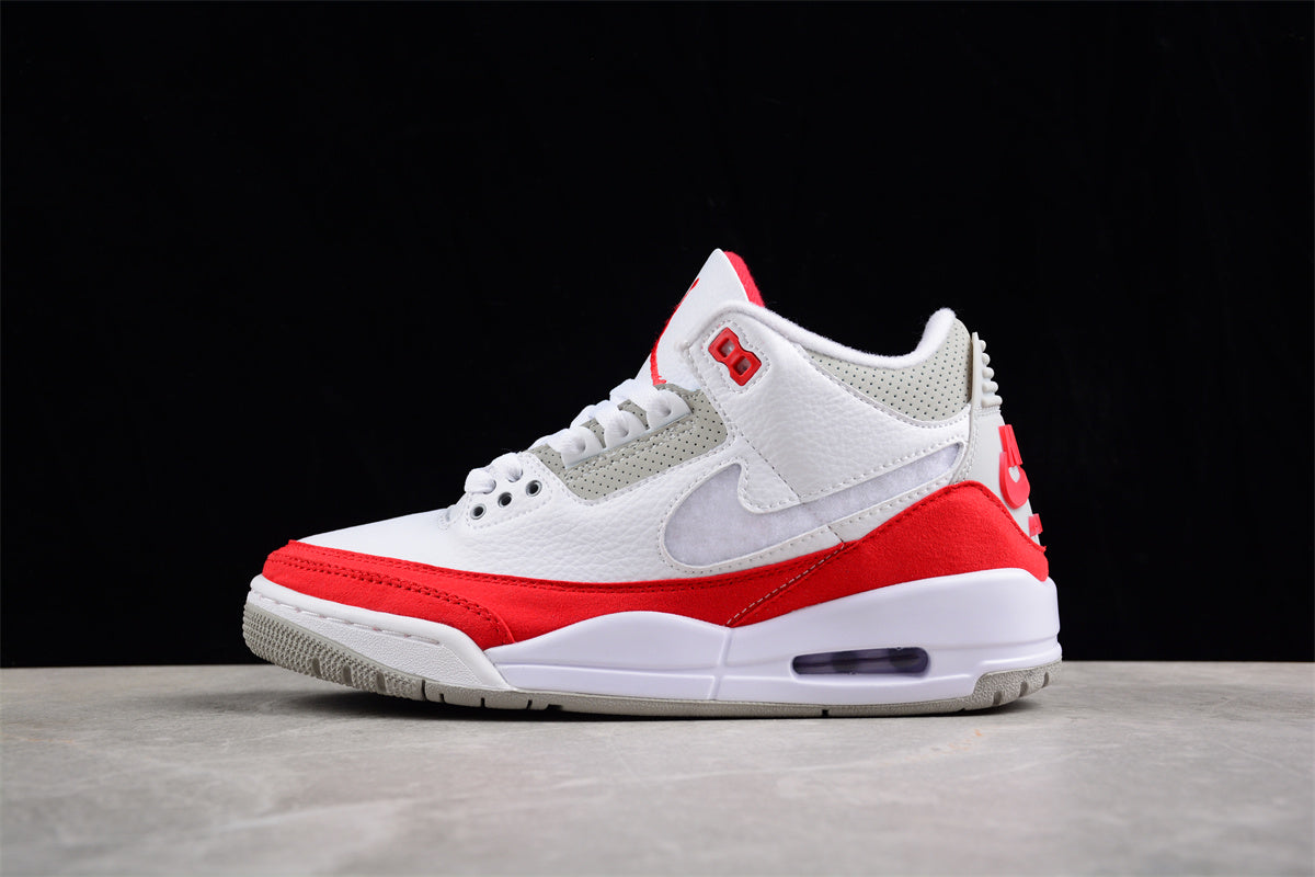 Nike Air Jordan 3 Tinker  White and Red Shoes braveps