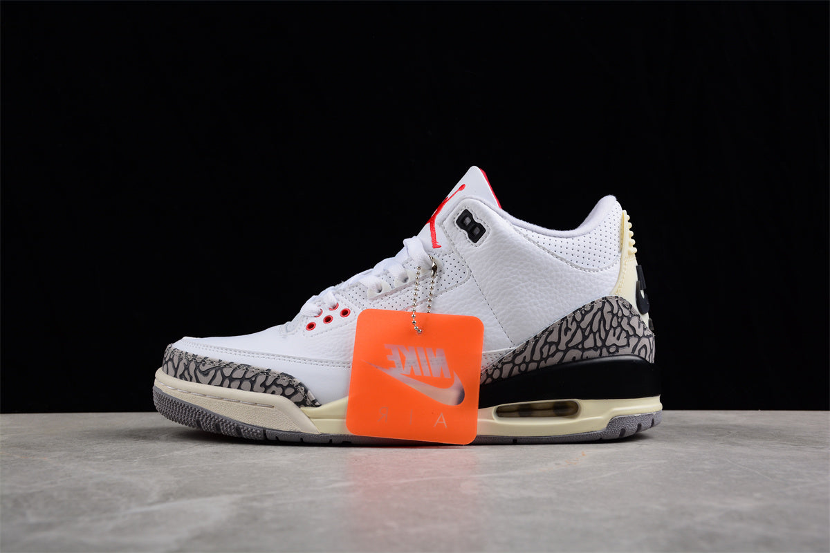 Foreign trade version of Air Jordan 3 "White Cement Reimagined" Shoes braveps