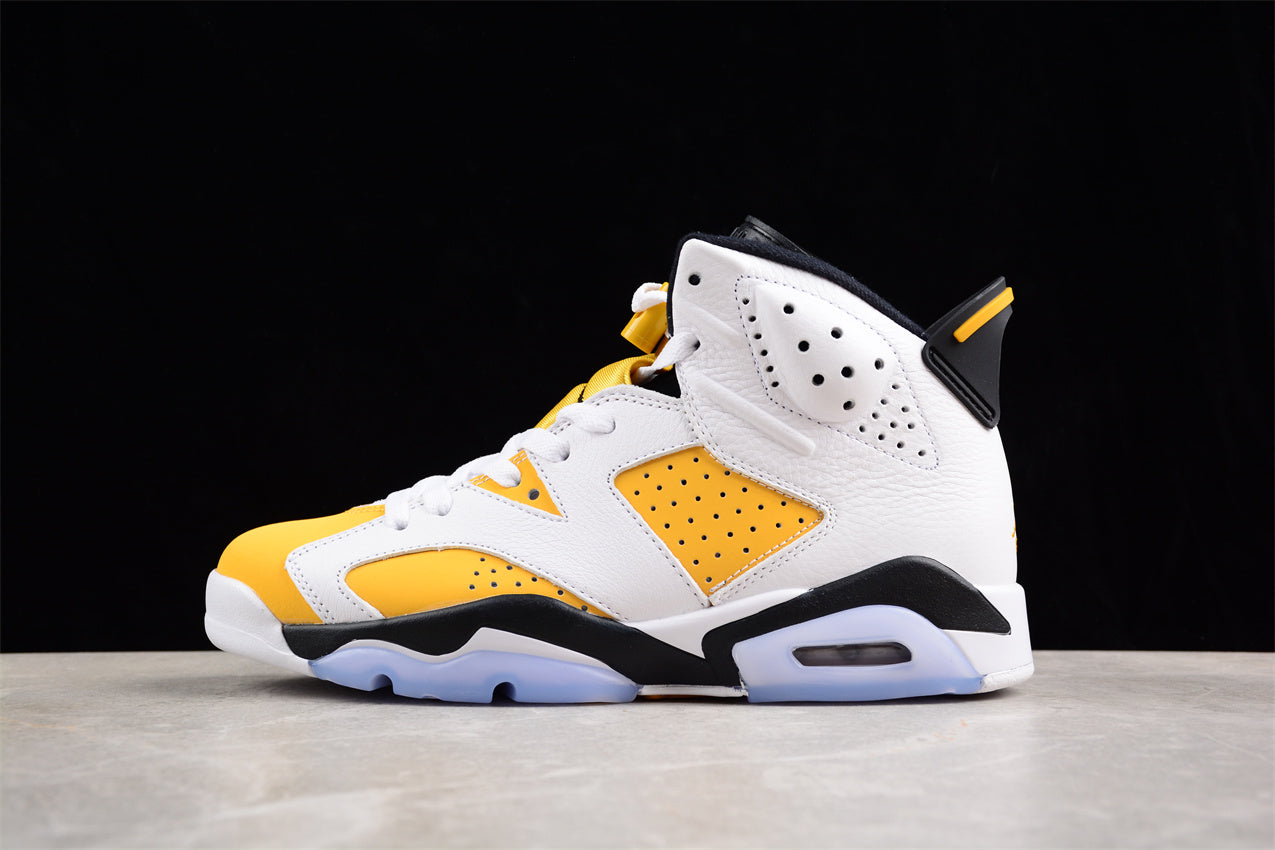 Air Jordan 6 "Yellow Ochre" White and Black Shoes braveps