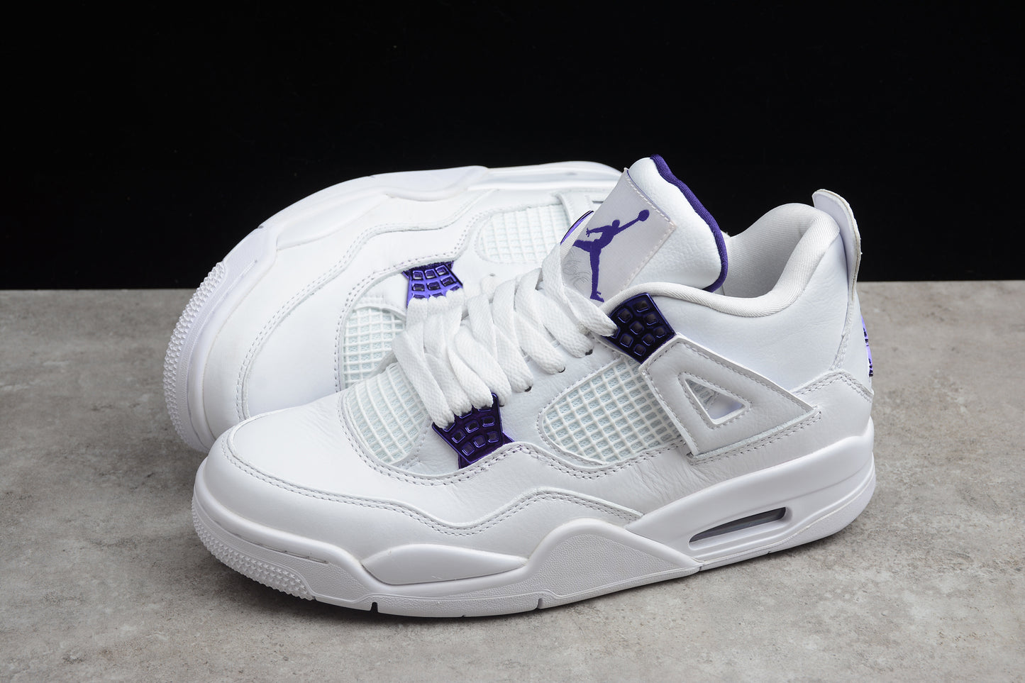 R38 Air Jordan 4 White Purple Shoes braveps