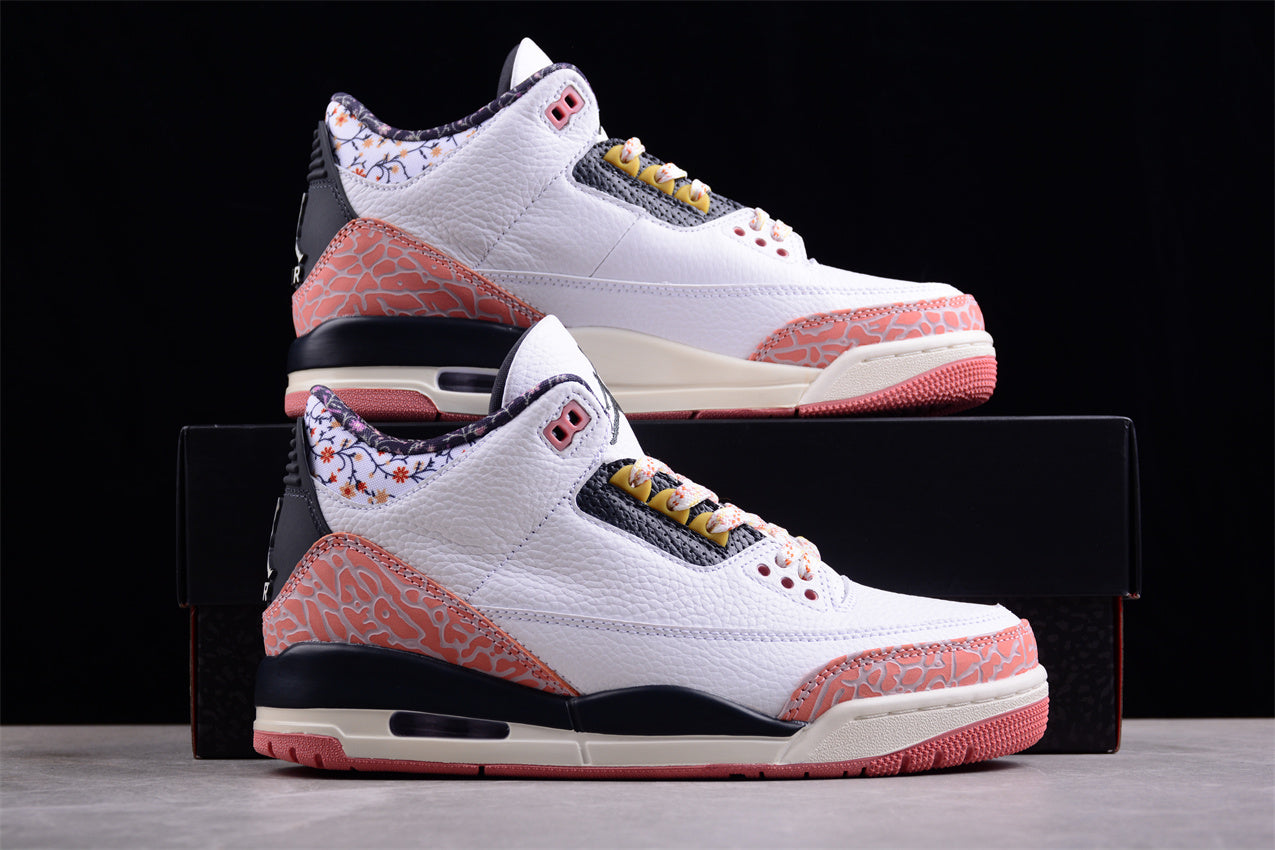 Air Jordan 3 GS "Red Stardust" white pink shoes braveps