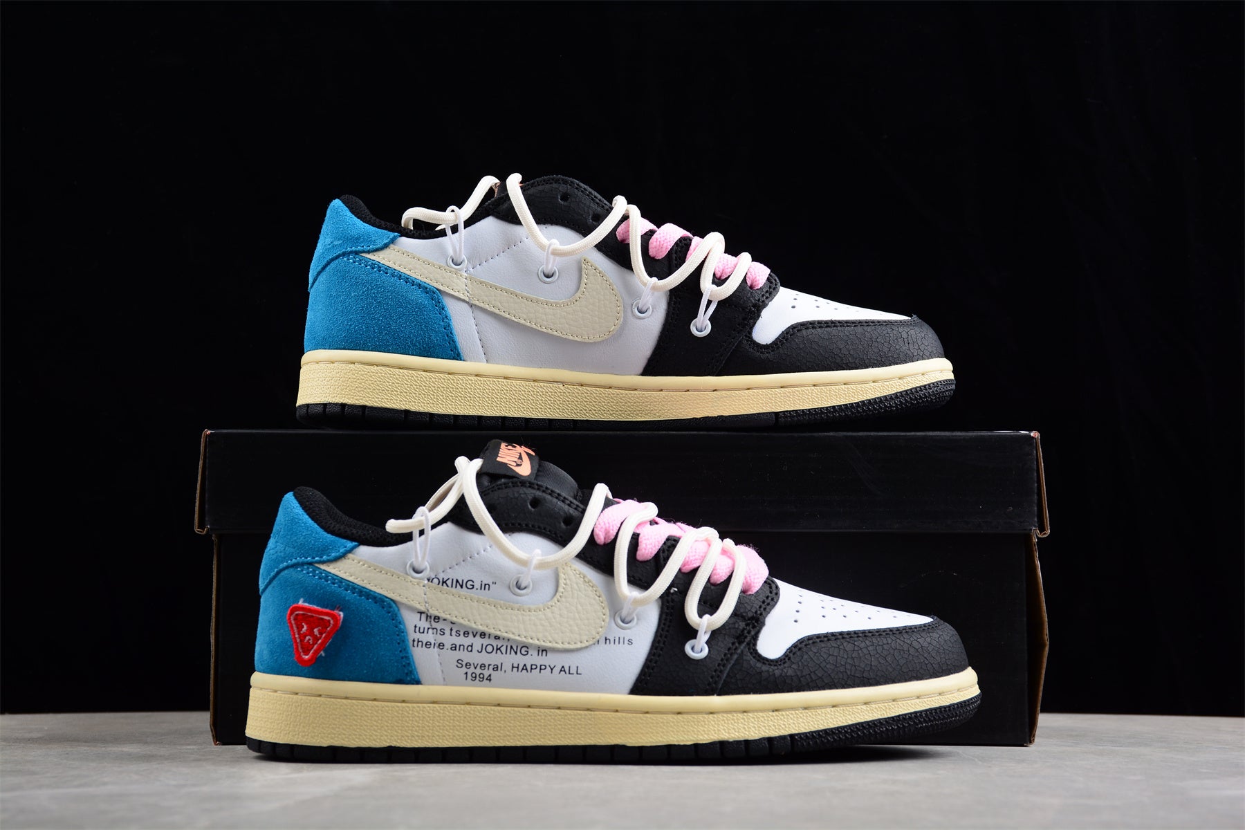 Nike Air Jordan 1 Low GS"White/Black/Pink" braveps