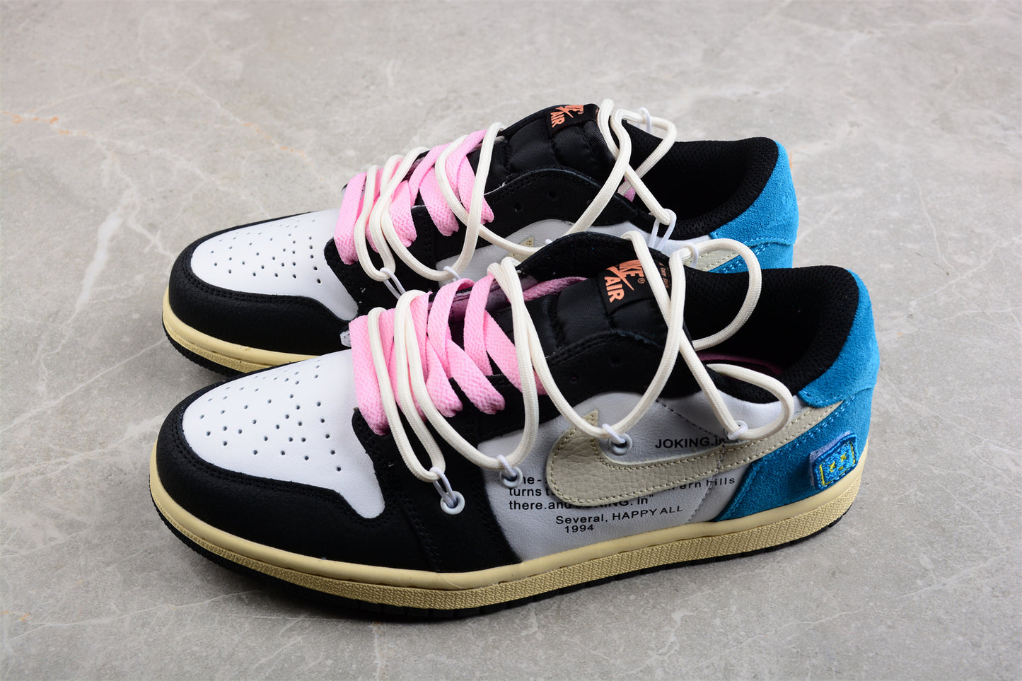 Nike Air Jordan 1 Low GS"White/Black/Pink" braveps