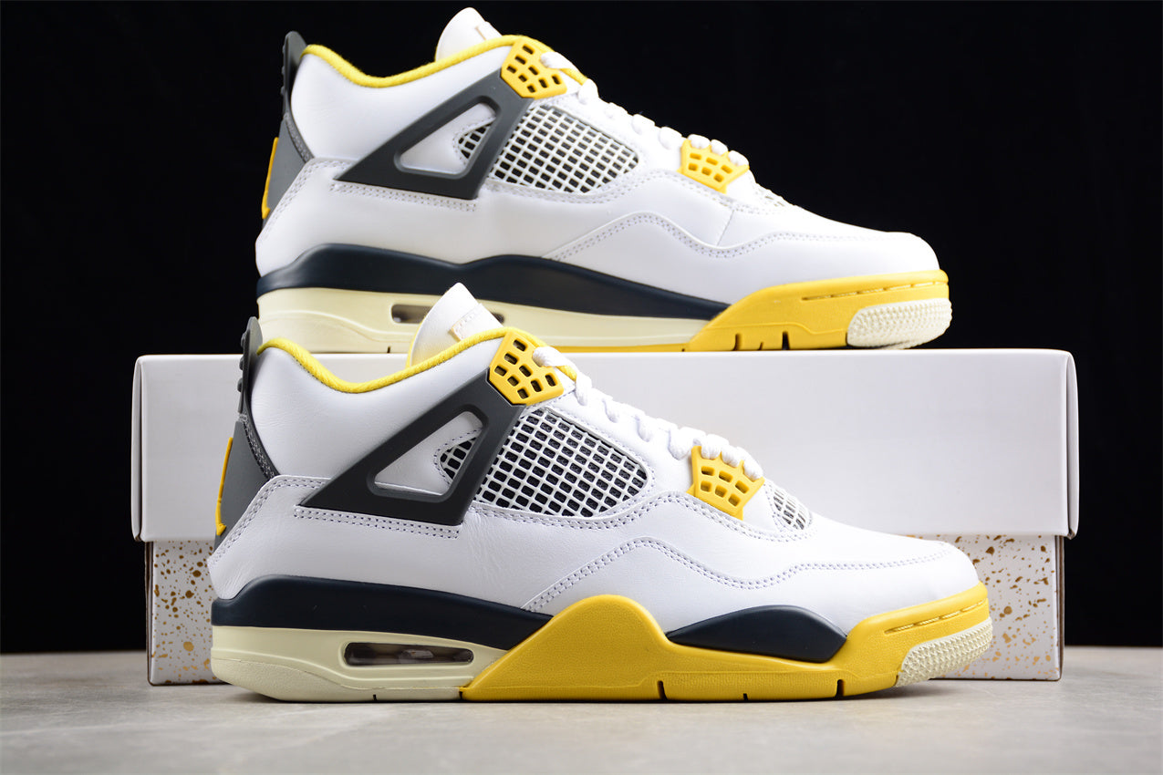 Air Jordan 4 Retro "Vivid Sulfur" White Shoes braveps