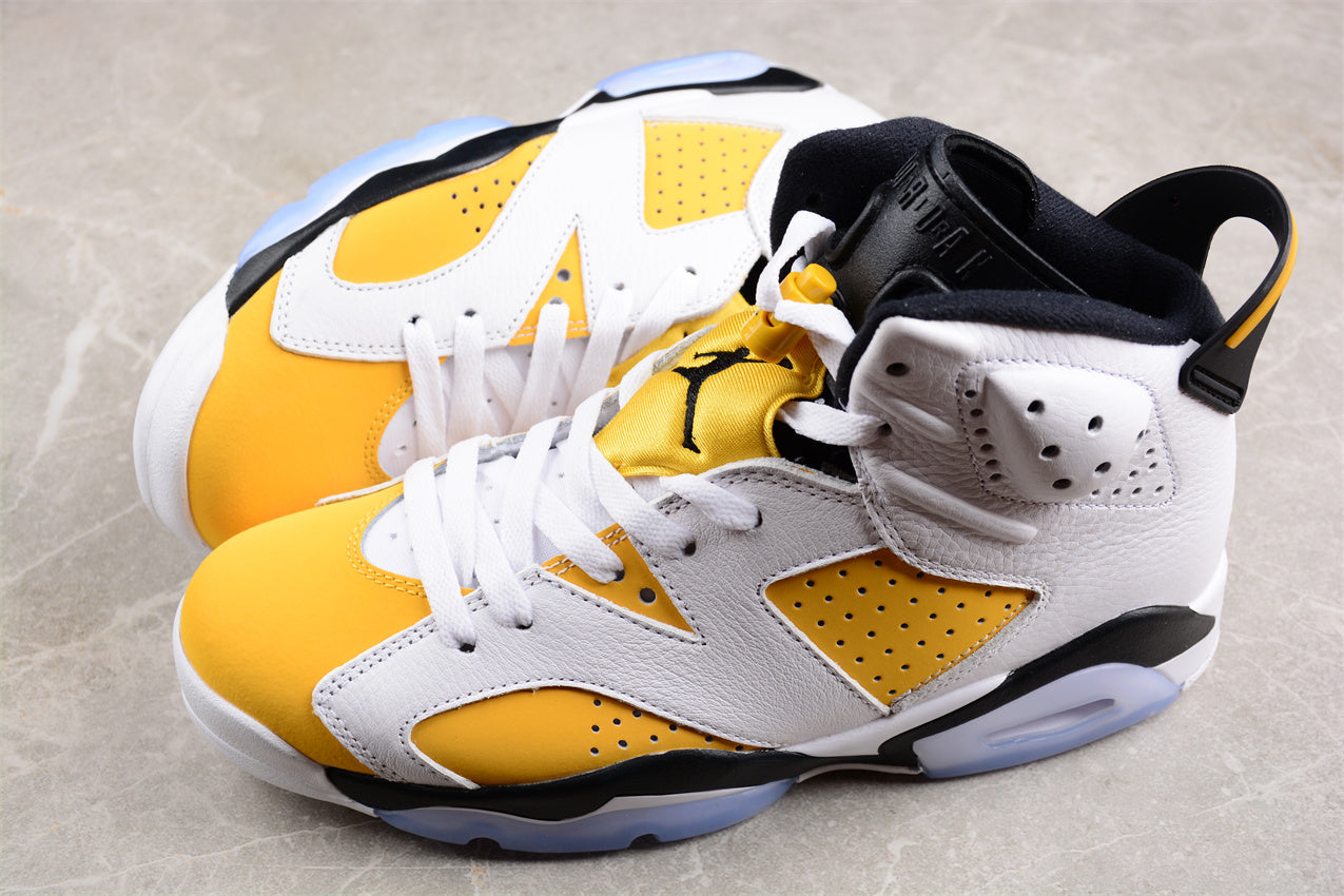 Air Jordan 6 "Yellow Ochre" White and Black Shoes braveps