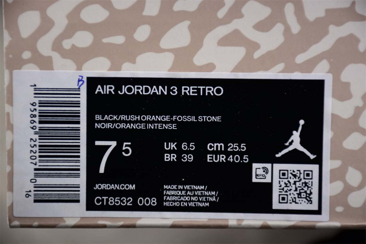 Air Jordan 3 SE "Denim" Black Brown Shoes braveps