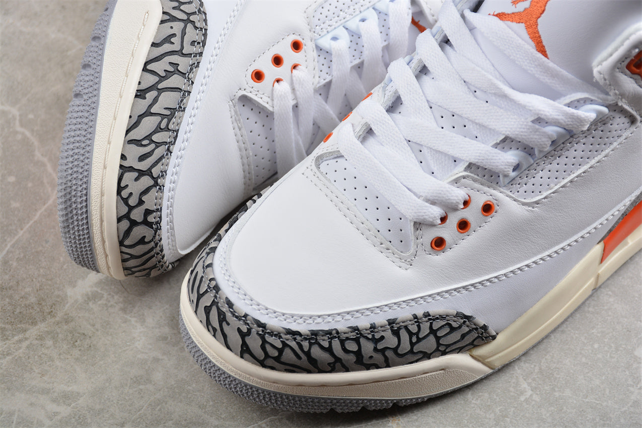 Air Jordan 3 Retro White Orange Shoes