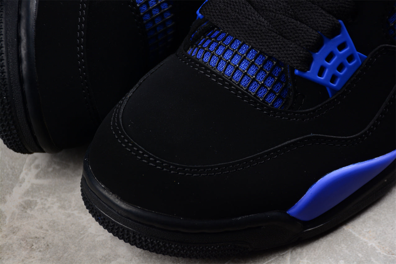 Air Jordan 4 Retro "Heilan" Black and Blue Shoes braveps