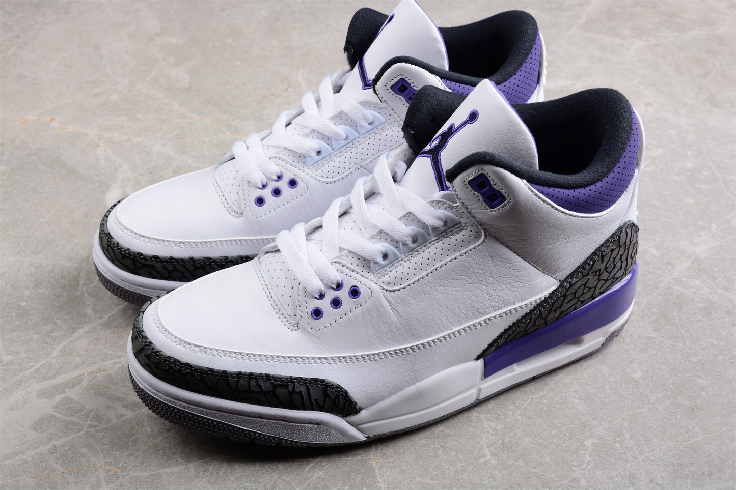 Air Jordan 3 Pine White and Purple Shoes braveps