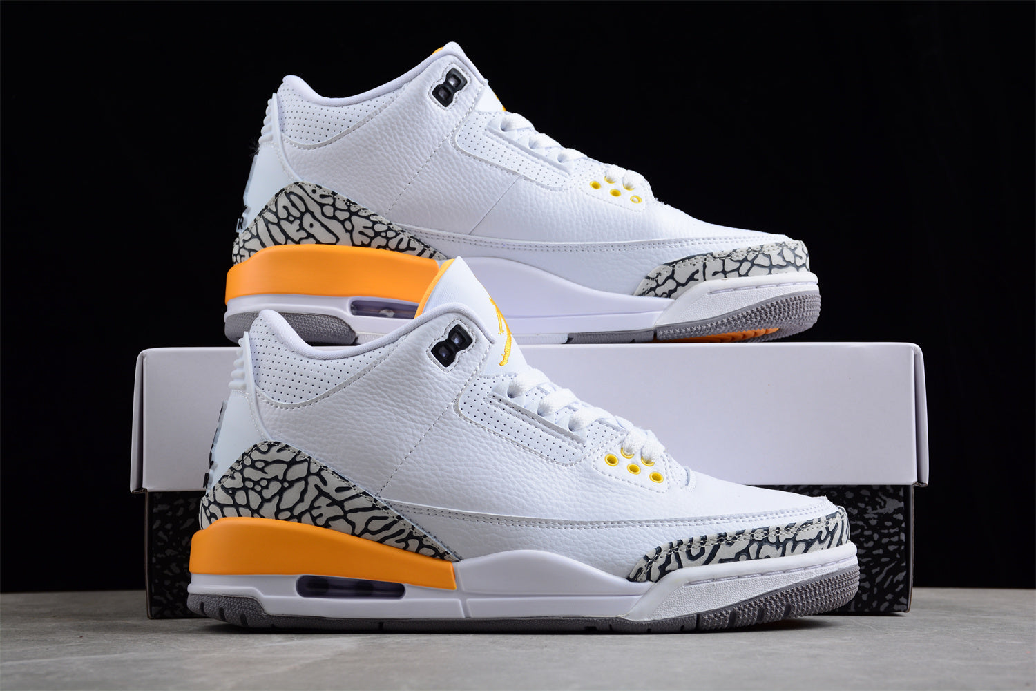 Air Jordan 3 Retro "Laser Orange" white, yellow, Shoes braveps