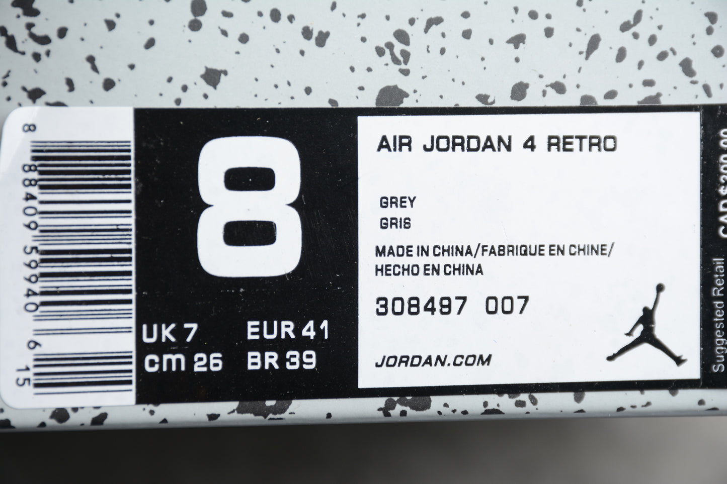 R40 Air Jordan 4 Gray White Black Shoes braveps