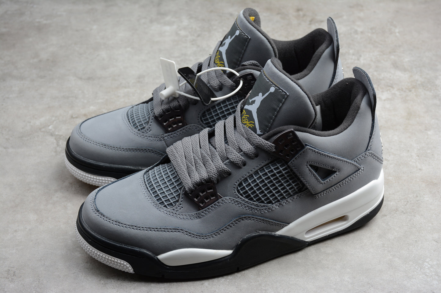 R40 Air Jordan 4 Gray White Black Shoes braveps