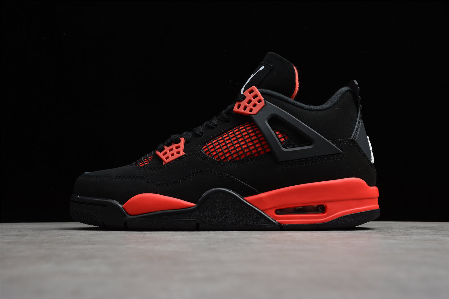 R37 Air Jordan 4 "Red Thunder" Black and Red Shoes braveps