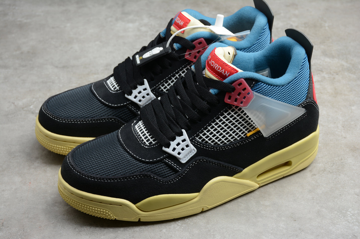 R45 AJ4 X Union "Off Noir" Black Blue Shoes braveps