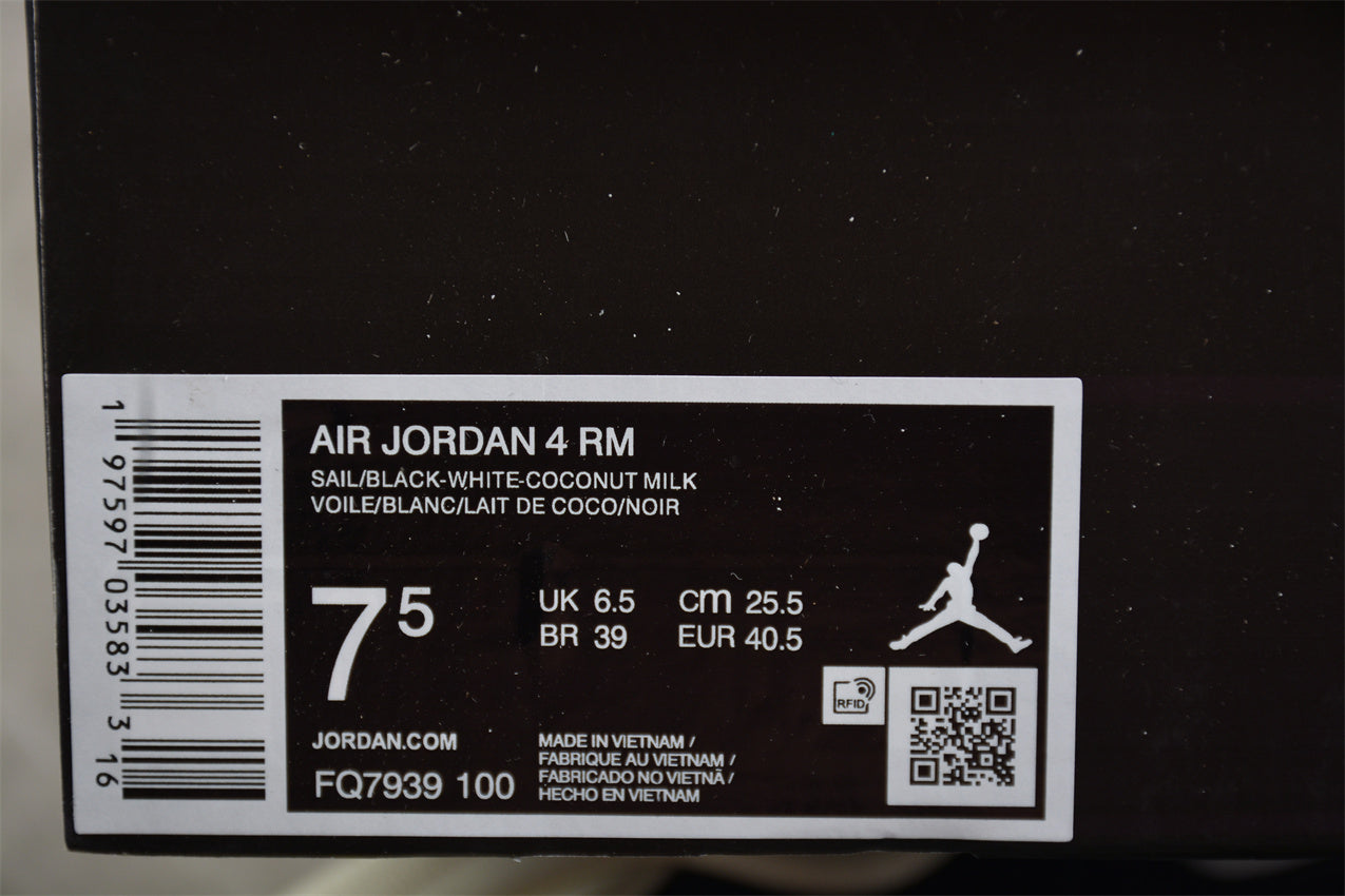 Air Jordan 4 "Remastered" Black and White Shoes braveps