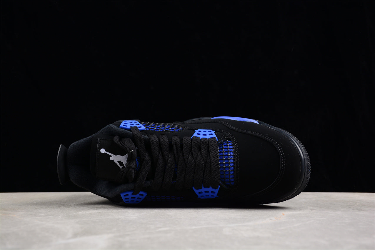 Air Jordan 4 Retro "Heilan" Black and Blue Shoes braveps