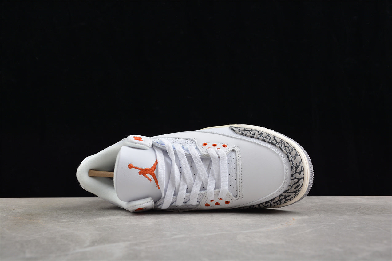 Air Jordan 3 Retro White Orange Shoes braveps