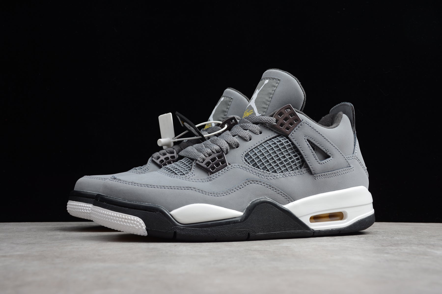 R40 Air Jordan 4 Gray White Black Shoes braveps