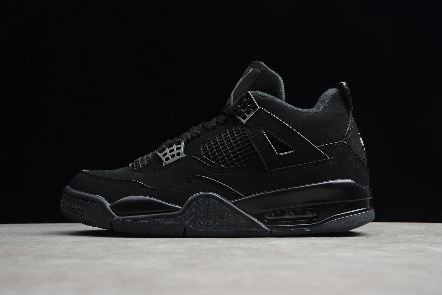 R38 Air Jordan 4 all Black Shoes braveps