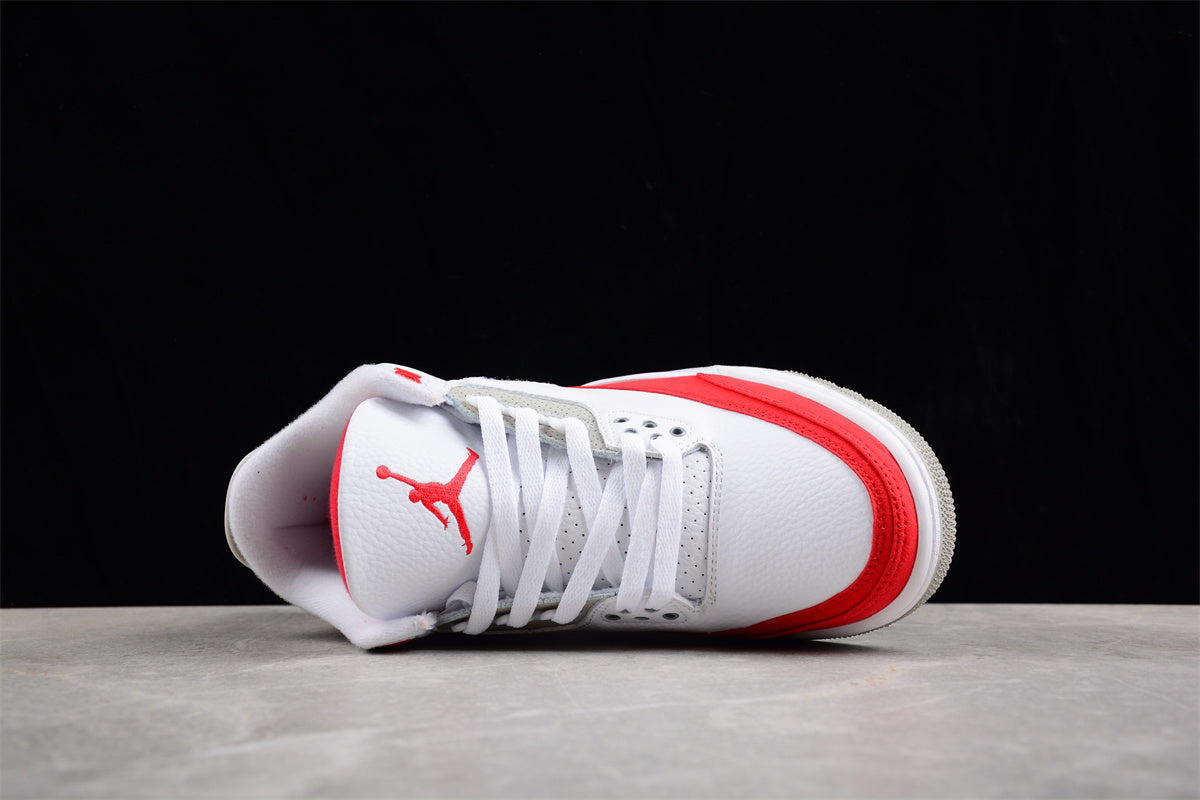 Nike Air Jordan 3 Tinker  White and Red Shoes braveps