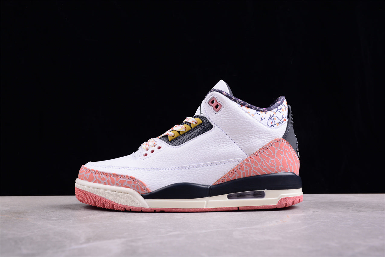 Air Jordan 3 GS "Red Stardust" white pink shoes braveps