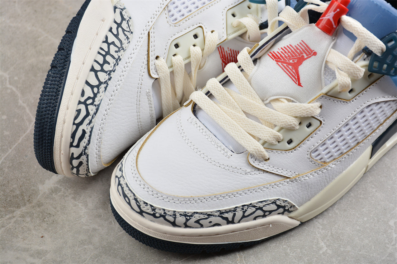 AJ 5 Spizike Low White Blue Shoes braveps