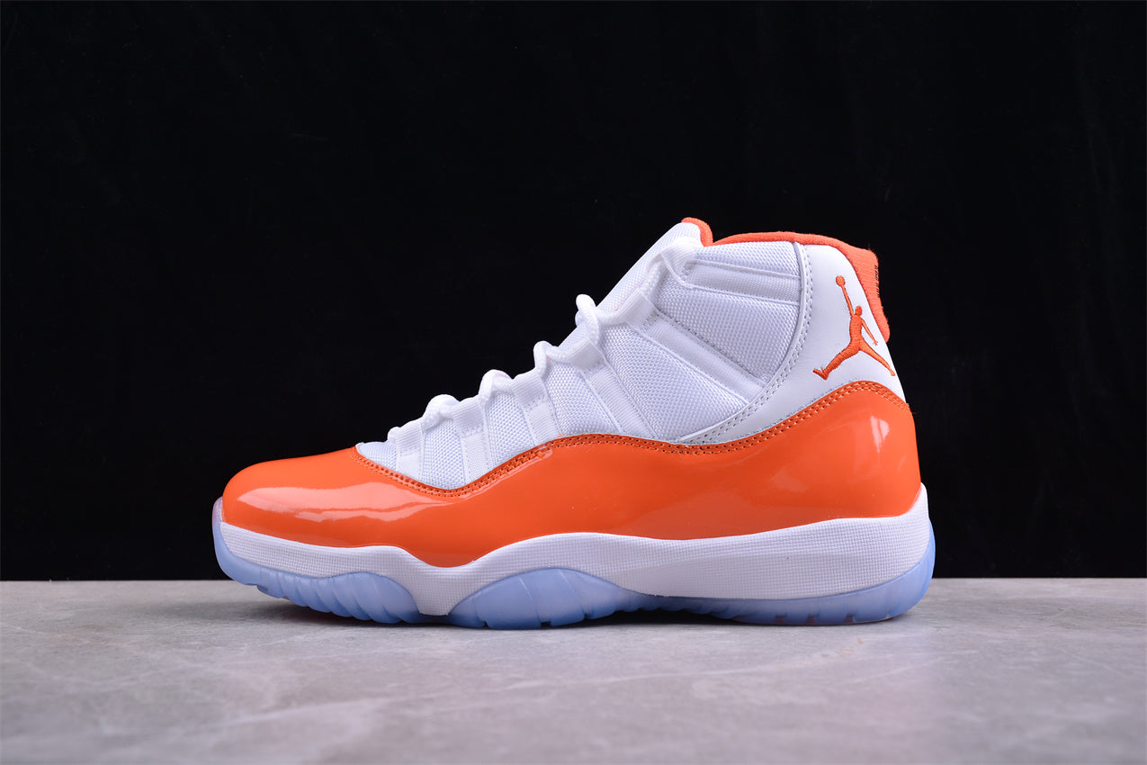 Air Jordan 11 "Bright Citrus" Orange and White Shoes braveps