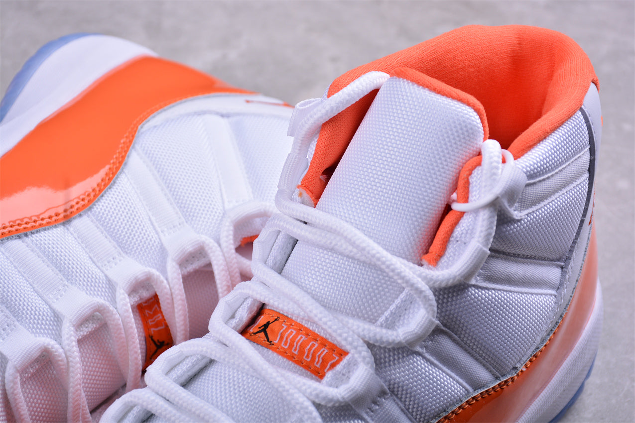 Air Jordan 11 "Bright Citrus" Orange and White Shoes braveps