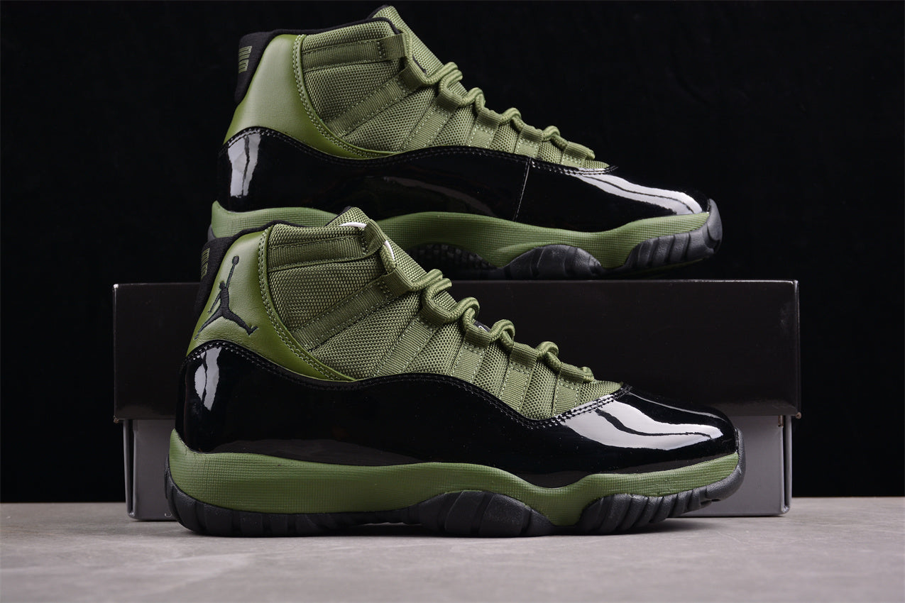 Air Jordan 11 Retro Black and Green Shoes braveps