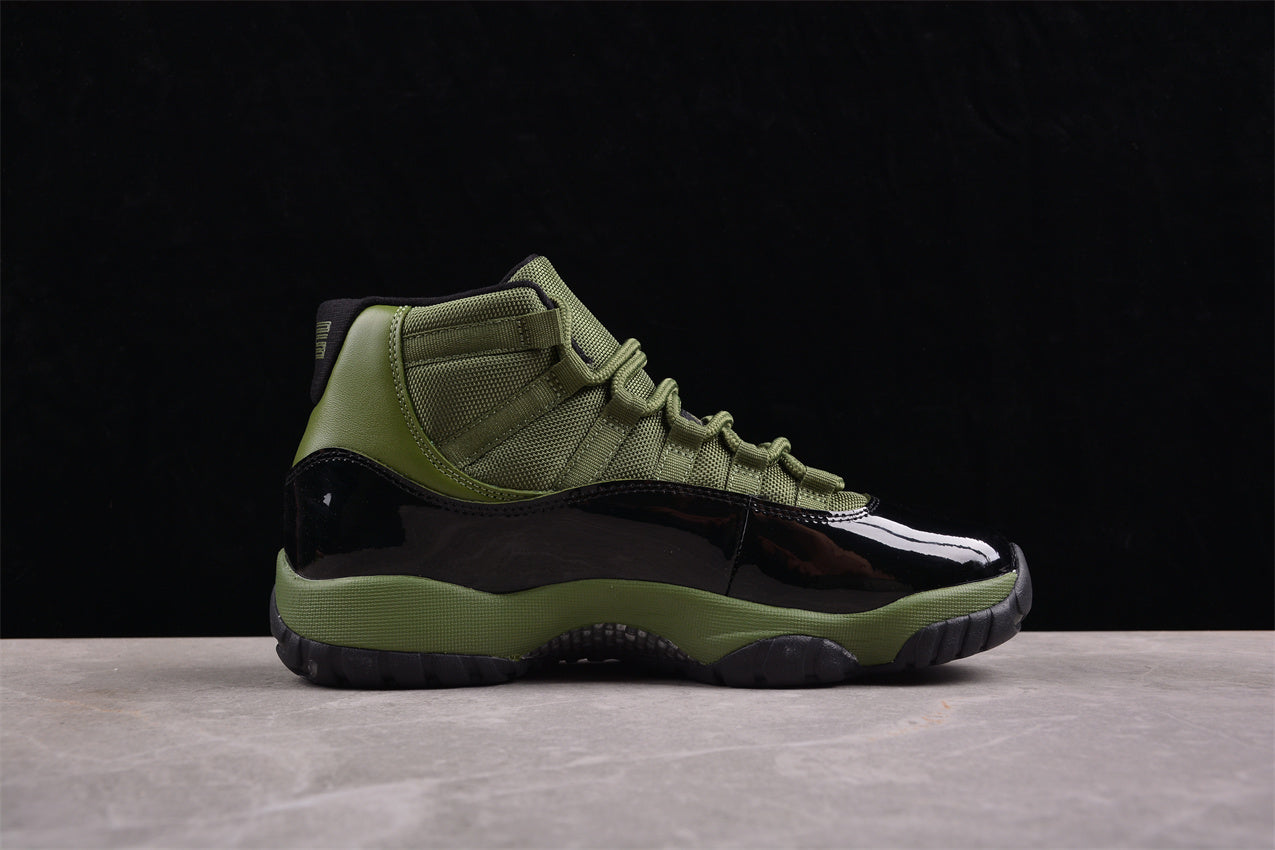 Air Jordan 11 Retro Black and Green Shoes braveps