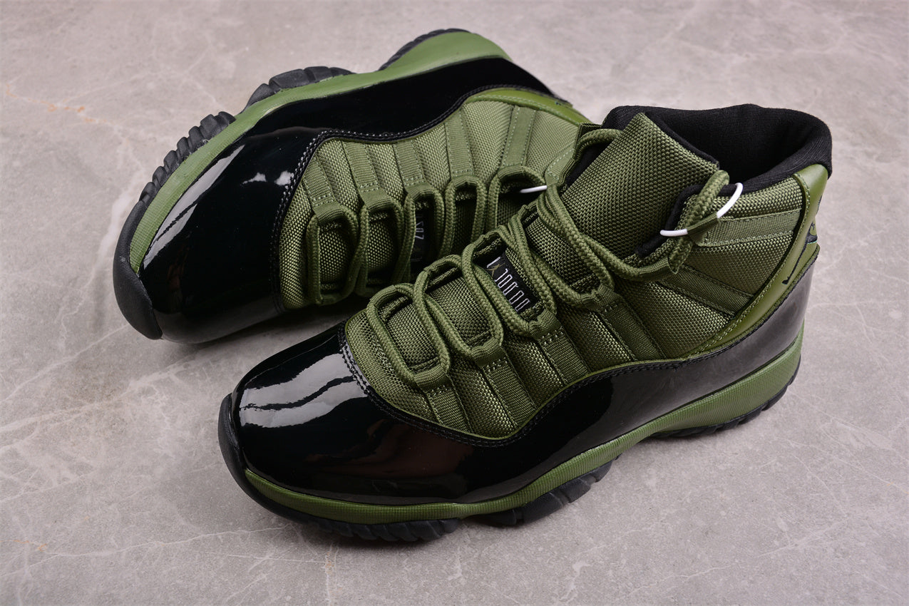 Air Jordan 11 Retro Black and Green Shoes braveps