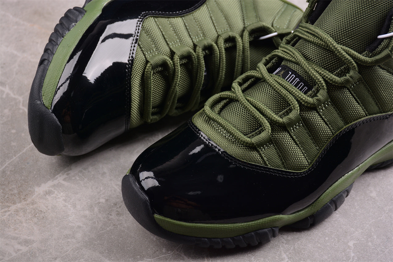 Air Jordan 11 Retro Black and Green Shoes braveps